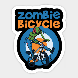 Zombie driving bicycle Sticker